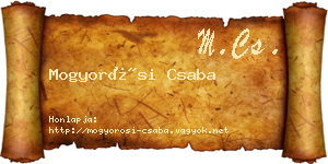 Mogyorósi Csaba névjegykártya